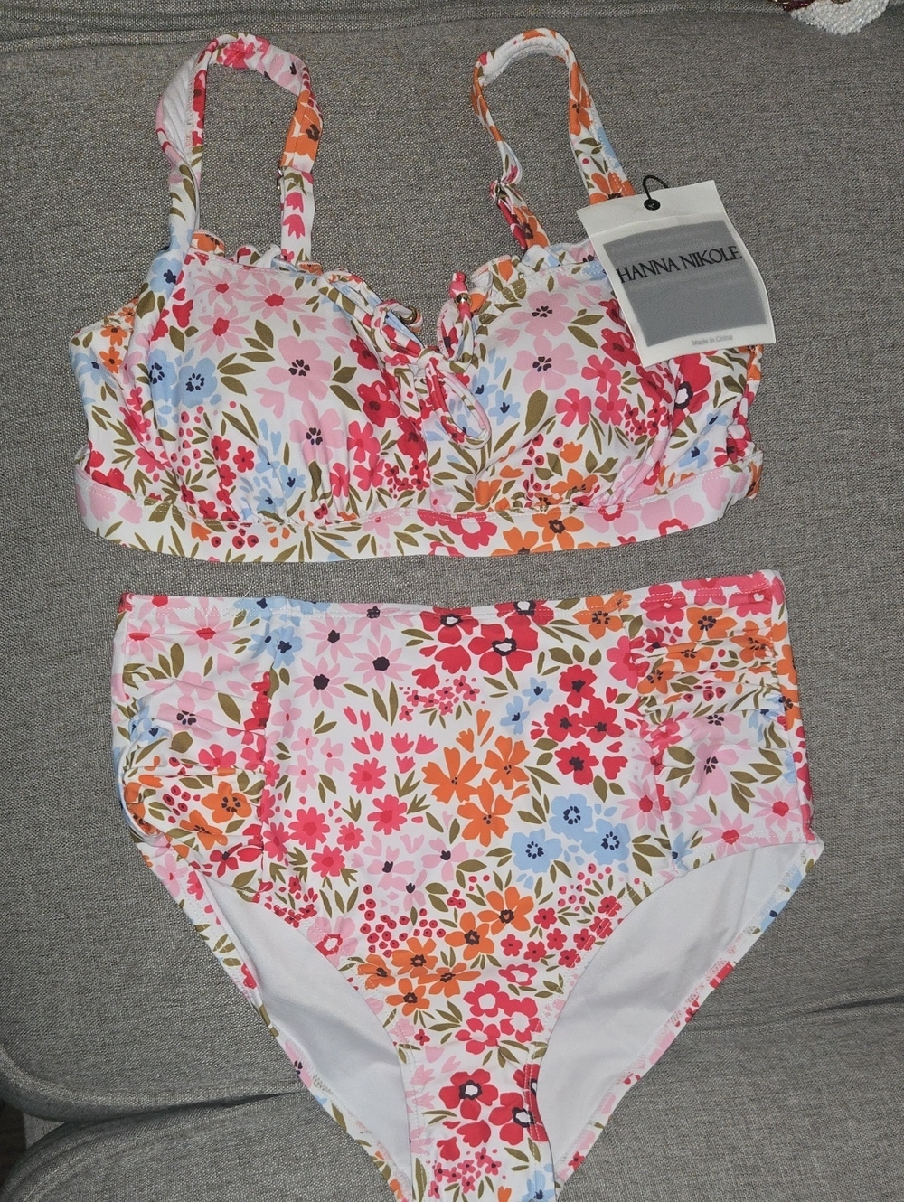 Floral Tankini Set in Pink Multi